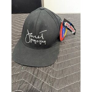 Vintage NWT - 2001 Janet Jackson World Tour Embroidered Flex Fit Hat Cap L/XL